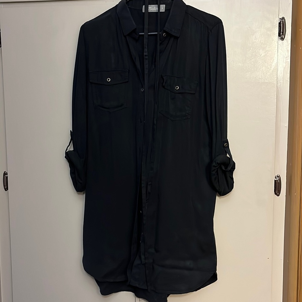 Black shirt dress